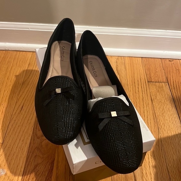 charter club kimiip black plaid slides - Picture 2 of 4